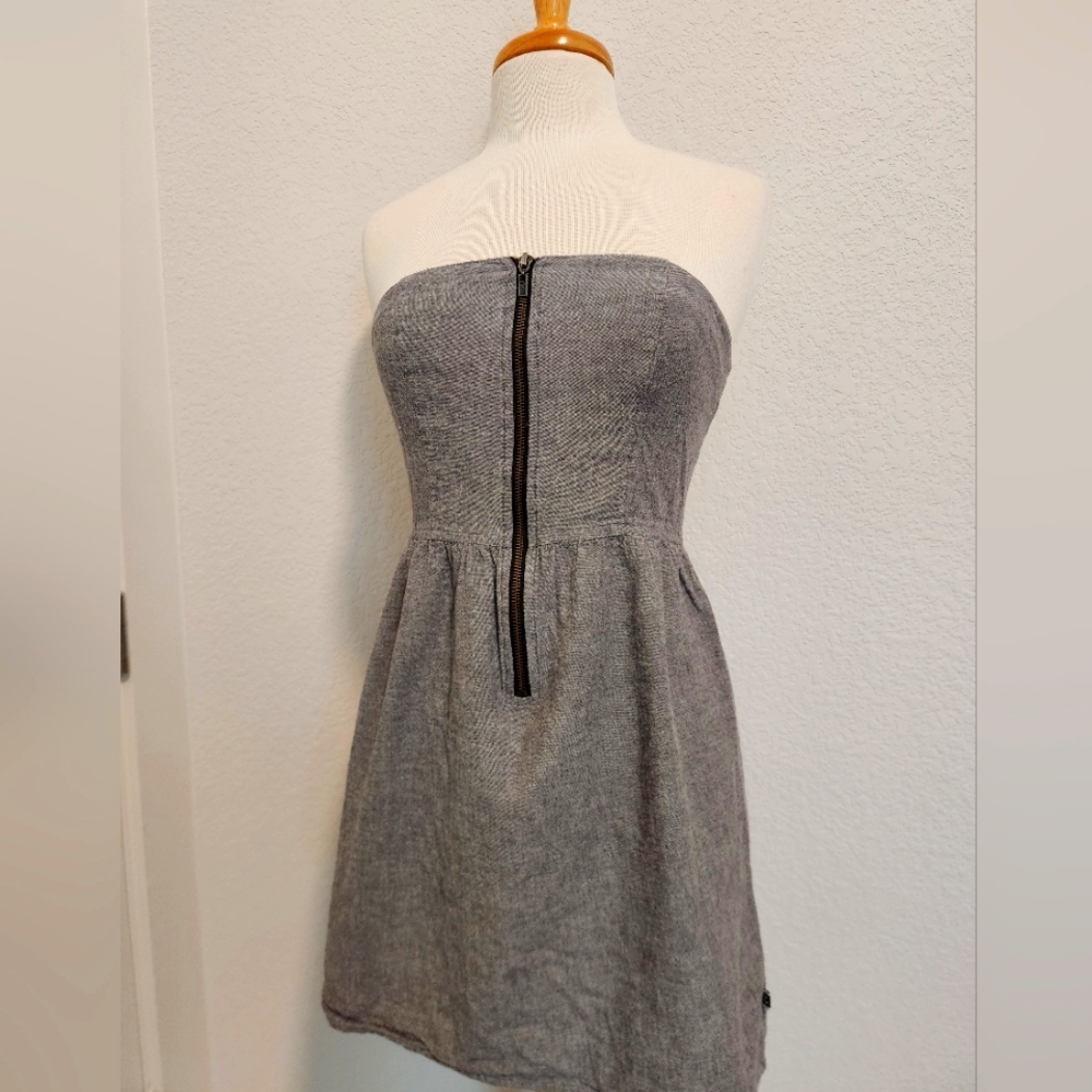 Roxy Strapless Charcoal Dress